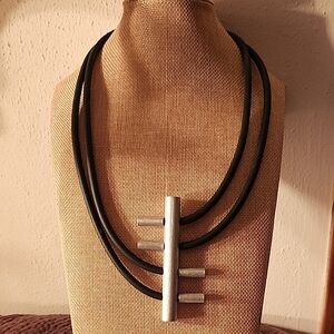 Modern Black and Silver Necklace